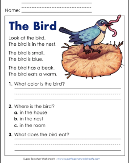 图片[2]-Reading Comprehension Pre-K/K 幼儿学前 阅读理解练习纸合集（高清可打印+答案）-状元学习站百万海量精品学习素材